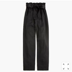 J Crew black paperbag waist pant. NWT size 0